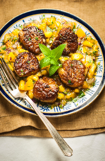 scallops with peach salsa